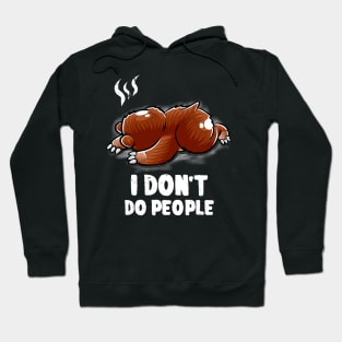 I Dont Do People Introvert Sleeping Nerd Grizzly Bear Geek Hoodie